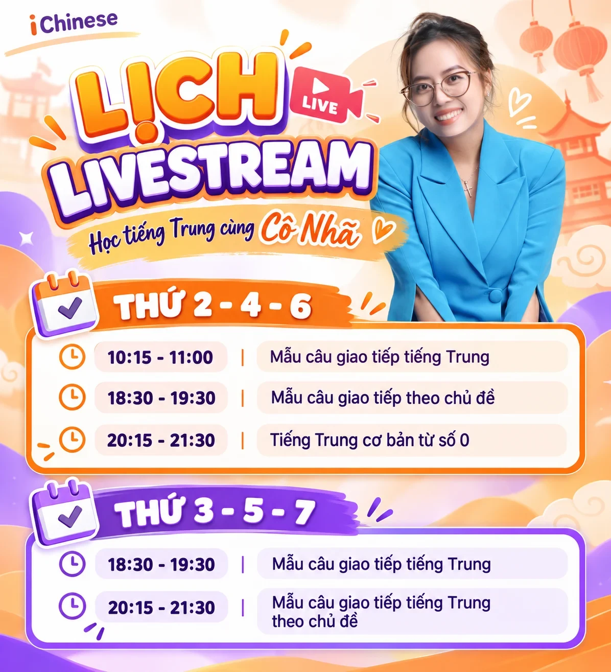 Livestream tiếng Trung cô Nhã Nè