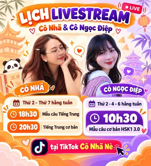 Livestream tiếng Trung cô Nhã Nè